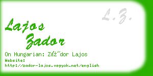 lajos zador business card